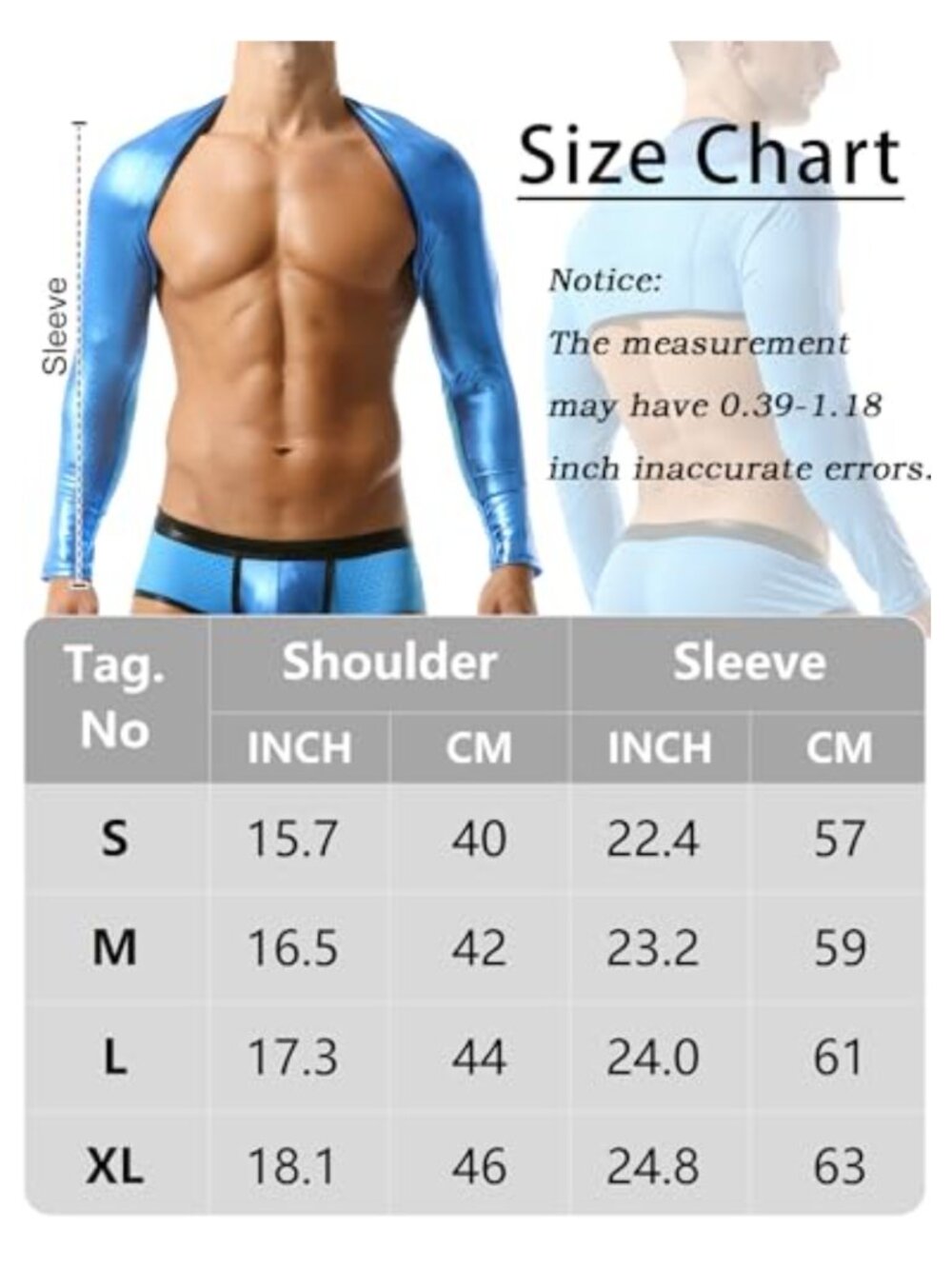 Men's Faux Leather Arm Sleeves Shrug Open Front Mesh Back Crop Top Clubwear - Picture 5 of 5